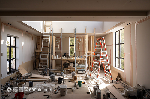 建筑装潢现场 工地上的室内装修细节与安全管理